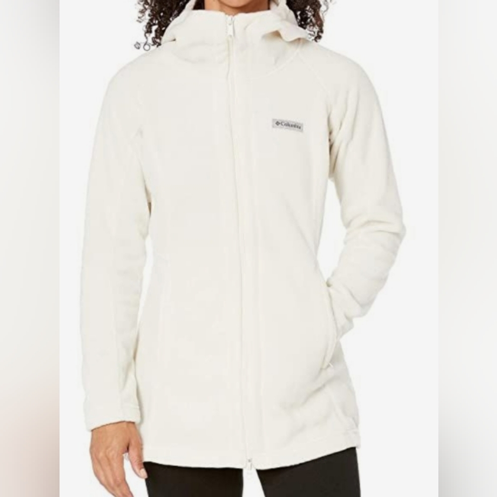 Columbia Women's fleece Benton Springs II Long Hoodie jacket Size XS chalk